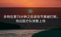 多特在第75分钟之后进攻节奏被打断，场边医疗队频繁上场