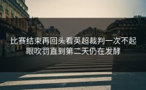 比赛结束再回头看英超裁判一次不起眼吹罚直到第二天仍在发酵