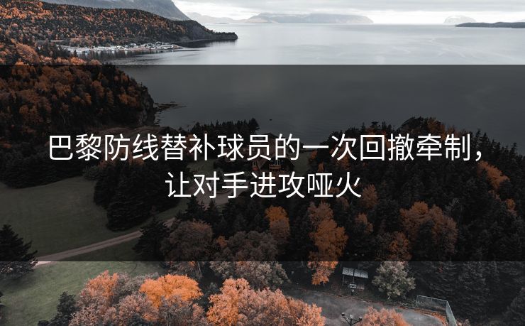 巴黎防线替补球员的一次回撤牵制，让对手进攻哑火  第1张