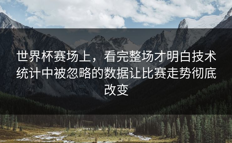 世界杯赛场上，看完整场才明白技术统计中被忽略的数据让比赛走势彻底改变  第1张